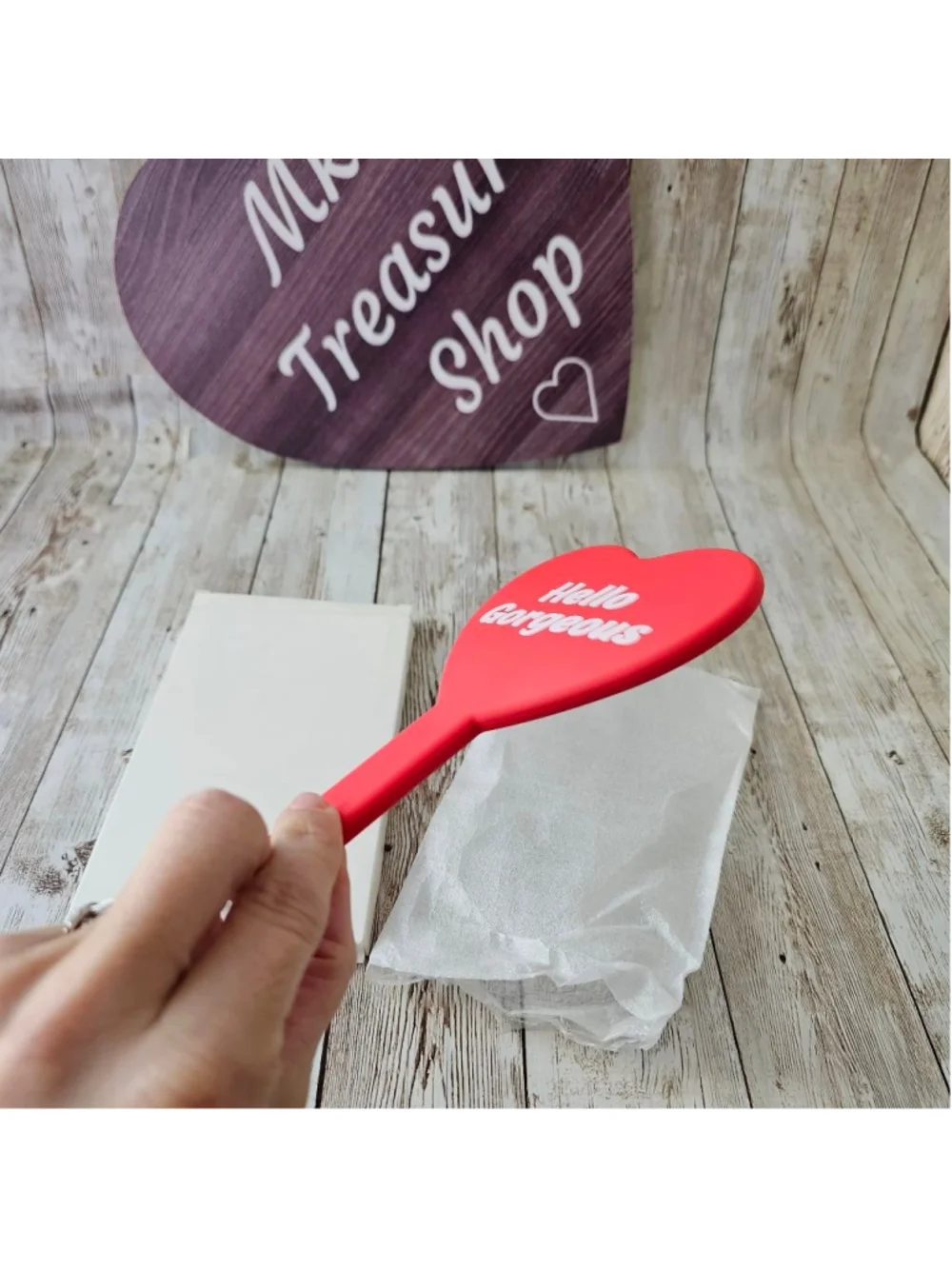 Handheld Heart Mirror Red NWOT